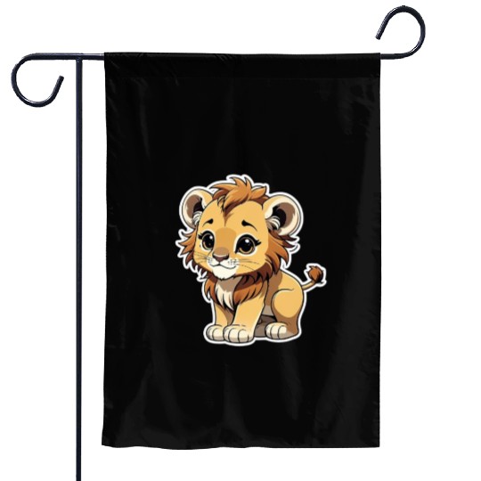 Lion Chibi-Style Sticker Garden Flags
