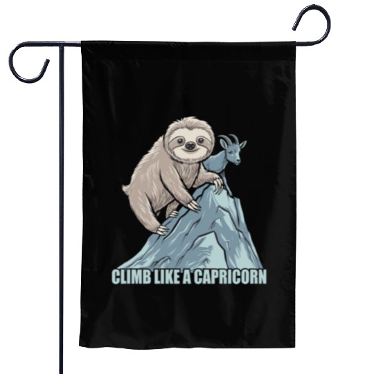 Climb Like A Capricorn Zodiac Sloth Adventure Garden Flags