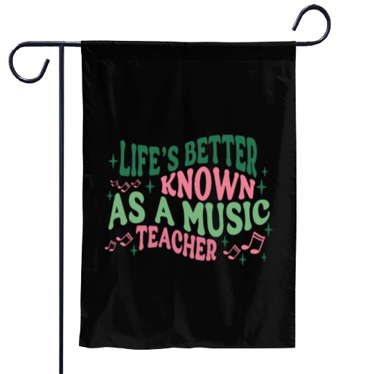 Cute Retro Music Teacher Garden Flags Gift