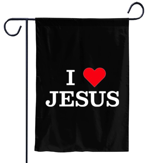 I Heart Jesus Garden Flags