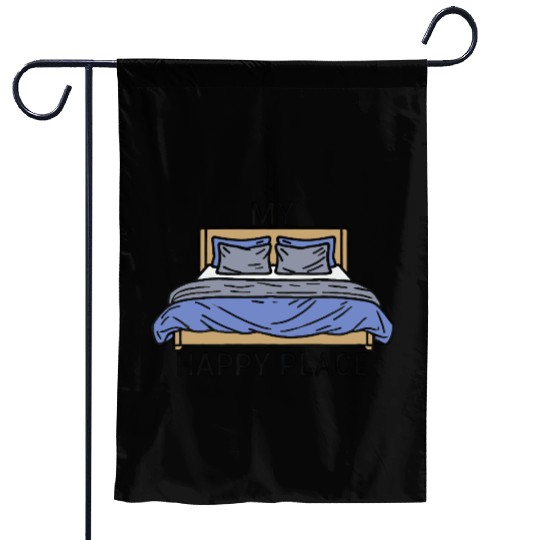 My Happy Place Blue Bed Garden Flags