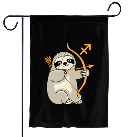 Sagittarius Zodiac Sloth Archer Adventure Garden Flags
