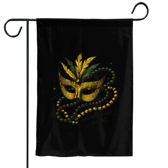 Mardi Gras Squad Mask Beads Festive Spirit Garden Flags