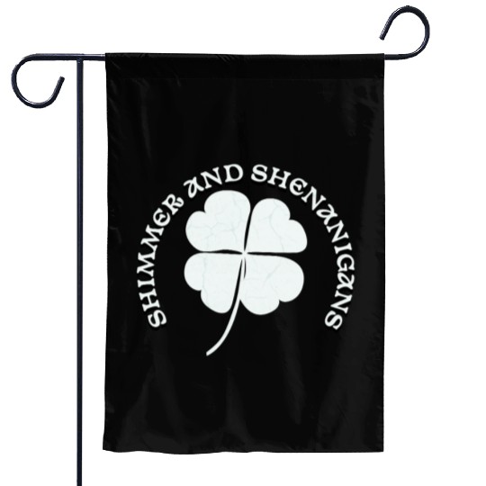 Shimmer and Shenanigans Large Clove Design Garden Flags