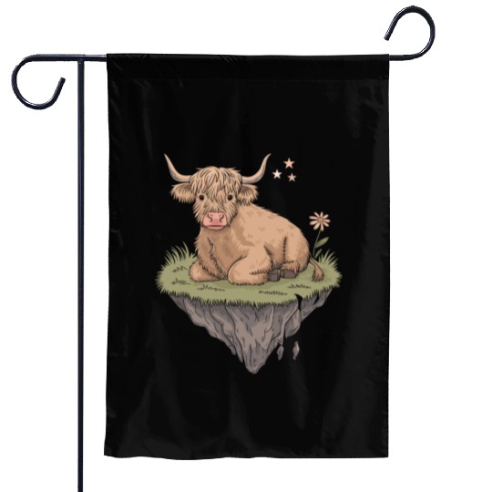 Whimsical Escapism: Highland Cow Dreamworld Garden Flags