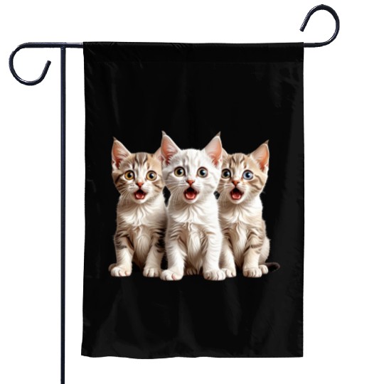 Surprised Kittens Garden Flags