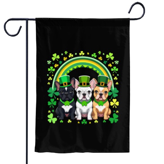 St Patricks Day French Bulldogs Dog Frenchie gifts Garden Flags