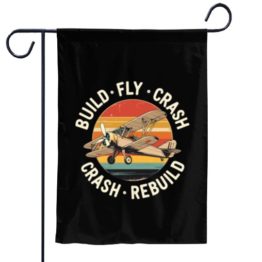 RC Plane Build Fly Crash Rebuild Pilot RC Planes Garden Flags