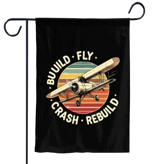 RC Plane Build Fly Crash Rebuild Pilot RC Planes Garden Flags