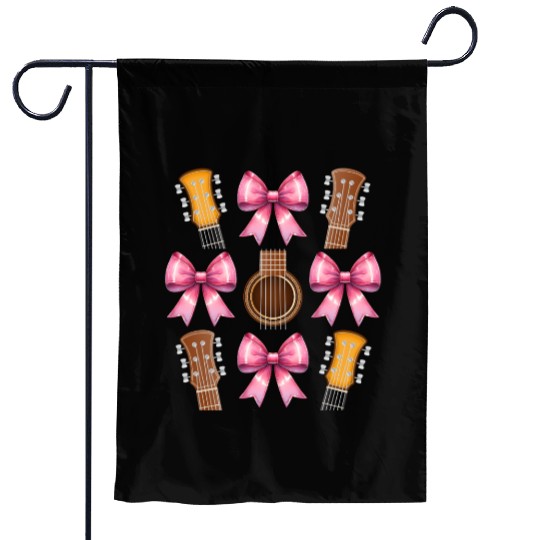 Coquette Bow Guitar Mom Guitarist Mothers Day Pink Garden Flags