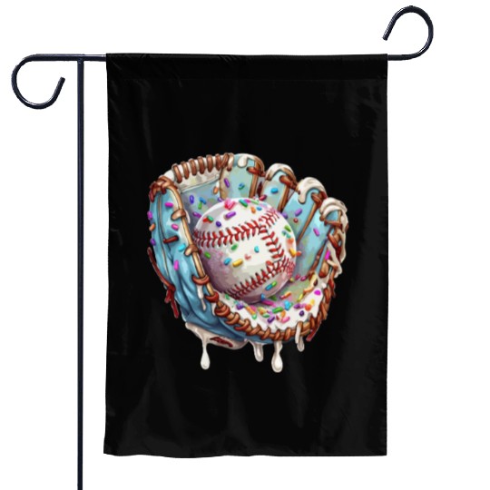 Baseball Drip Ice Cream Sprinkles Baseball Glove Garden Flags