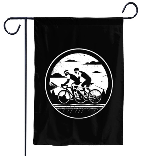 Cycling Illustration Garden Flags