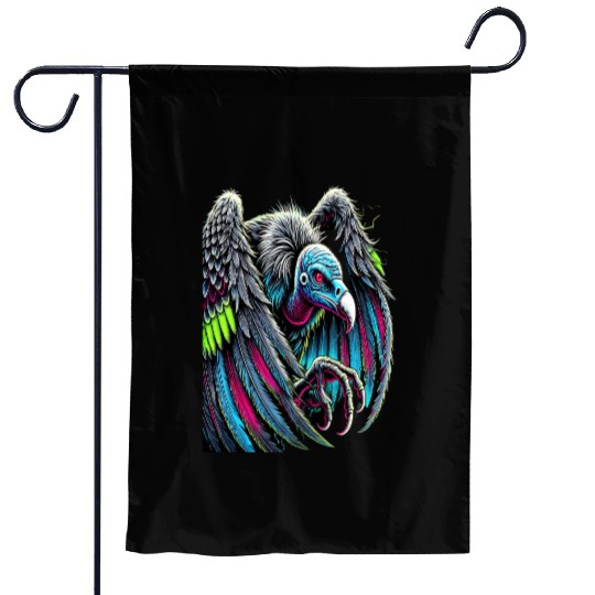 7D2D Inspired Neon Zombie Vulture Garden Flags