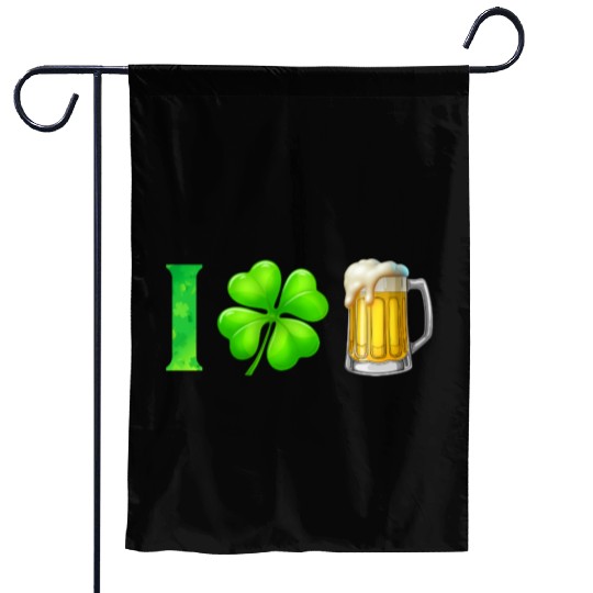 I Shamrock Beer Funny St Patrick's Day I Love Beer Garden Flags