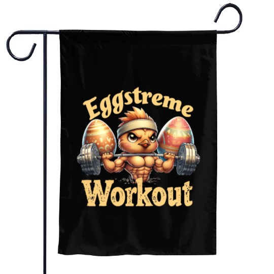 Eggstreme Workout Garden Flags