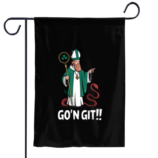 St Patricks Banishes Snakes Funny Irish Design Garden Flags