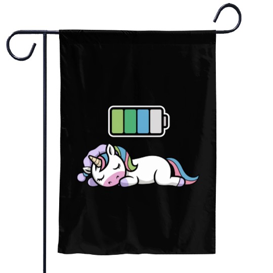 Unicorn Sleeping Recharging Night Bedtime Garden Flags
