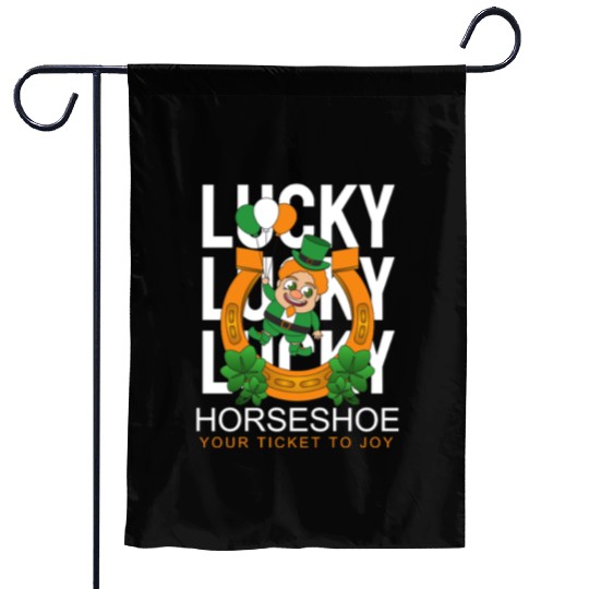 Lucky horseshoe your ticket to joy Garden Flags