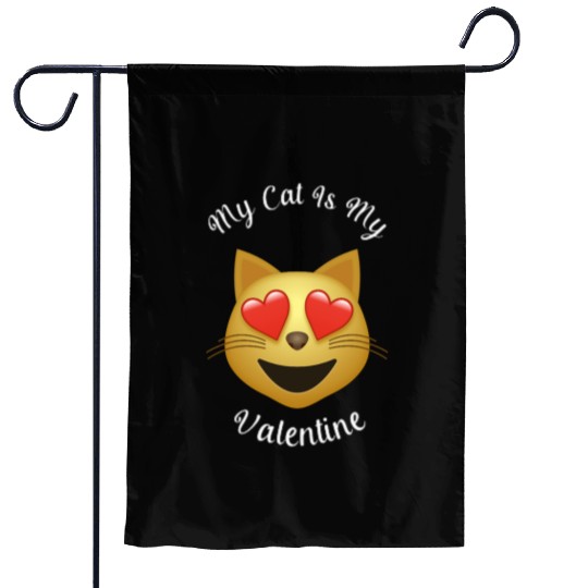 My Cat Is My Valentine Garden Flags