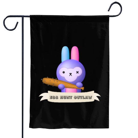 Egg Hunt Outlaw Easter Garden Flags