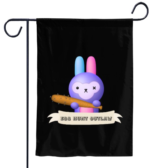 Egg Hunt Outlaw Easter Garden Flags