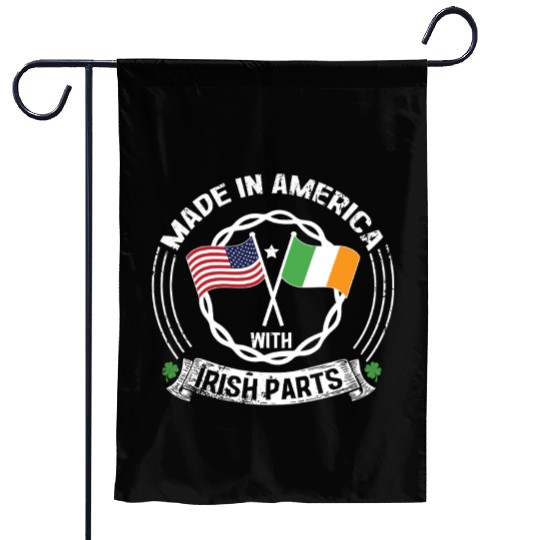 Made In America With Irish Parts USA US Garden Flags