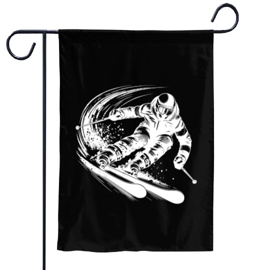 Skiing Speed And Precision In The Snow Garden Flags