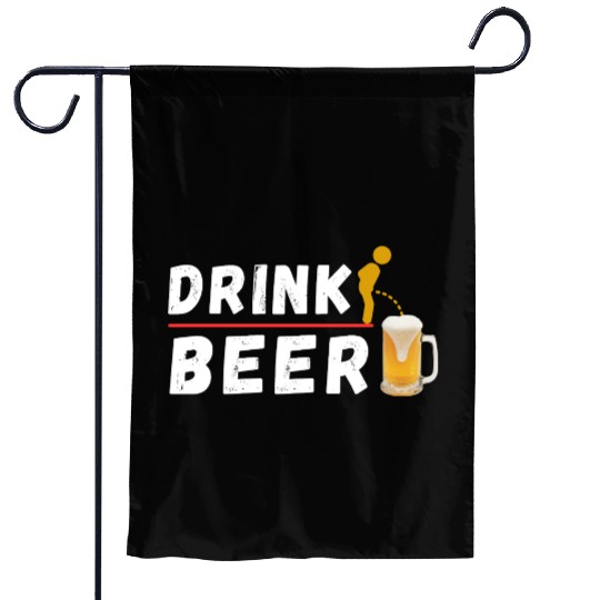 Drink Beer Funny Party Drinking Garden Flags