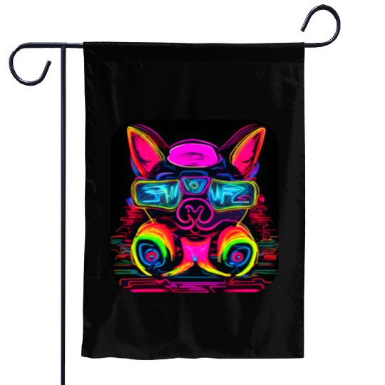 Neon Style 80s Retro Party Color Glow Garden Flags