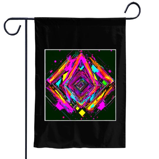 Neon Colors Vintage Party Rave Garden Flags