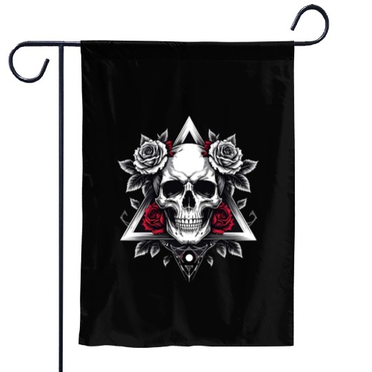 Gothic Skull & Roses Aesthetic Garden Flags