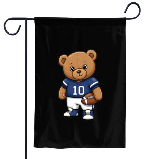 Teddy bear football player Garden Flags
