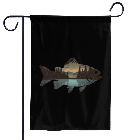 Serene Wilderness Fish Scene Nature Lovers Artwork Garden Flags