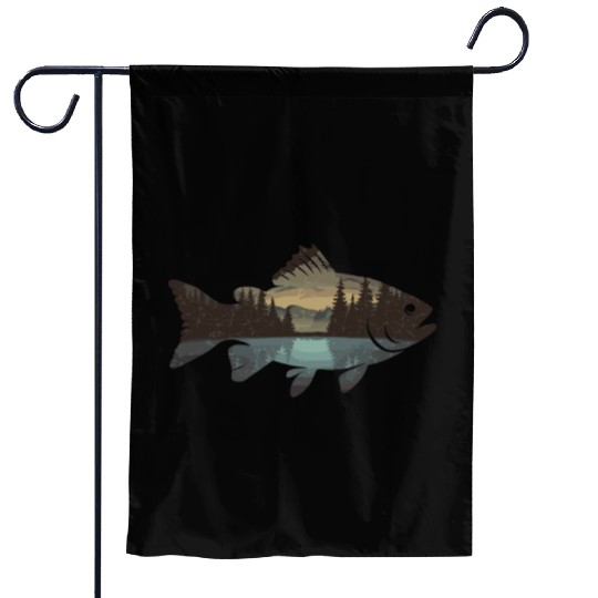 Serene Wilderness Fish Scene Nature Lovers Artwork Garden Flags