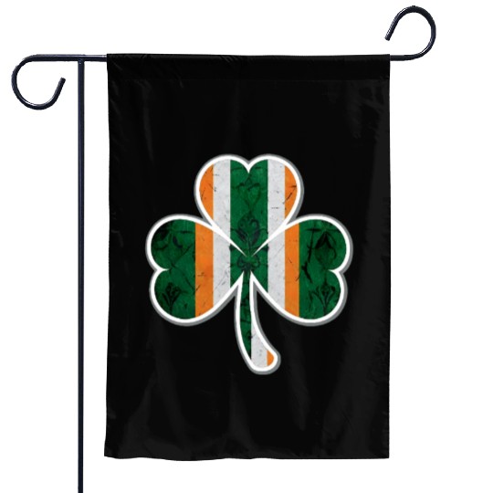 Vintage Irish Flag Shamrock Garden Flags