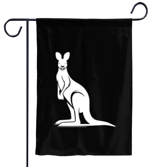 Marsupials Of The Wild Kangaroo Silhouette Garden Flags