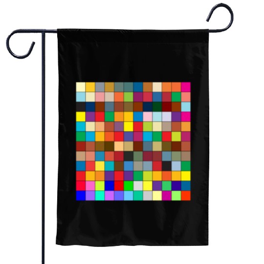 "Vibrant Multi-Color Square Box Design Garden Flags"