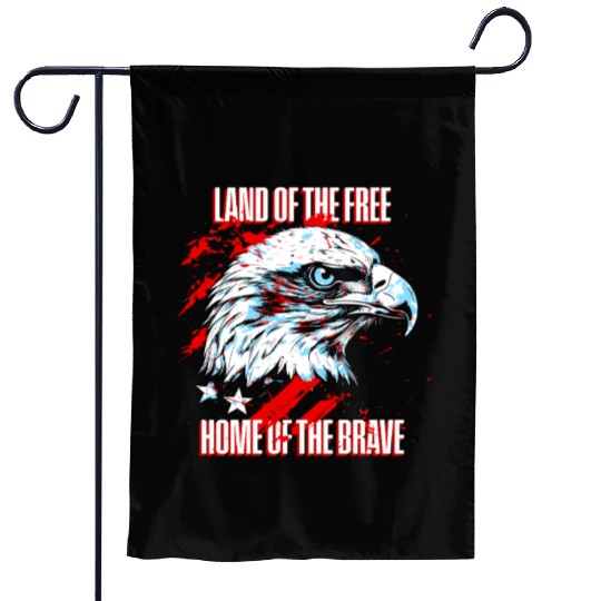 Land of the Free - Home of the Brave American Garden Flags