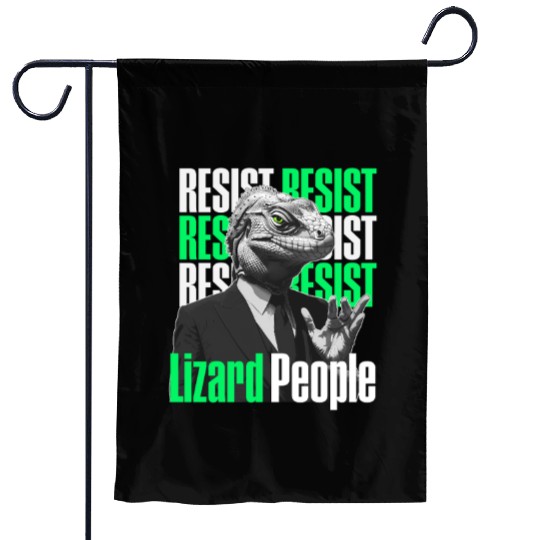 Resist Reptilians Lizard People Garden Flags