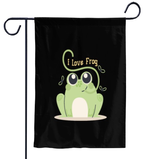 i love frog Garden Flags