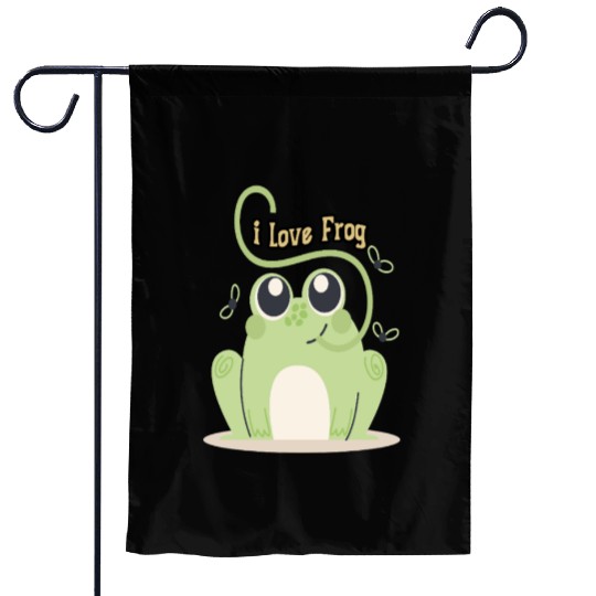i love frog Garden Flags