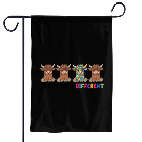 Unique & Proud – Autism Awareness Highland Cow Garden Flags