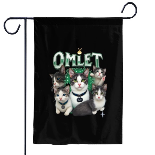 Vintage 90s Aesthetic Multi-Cat Graphic Garden Flags