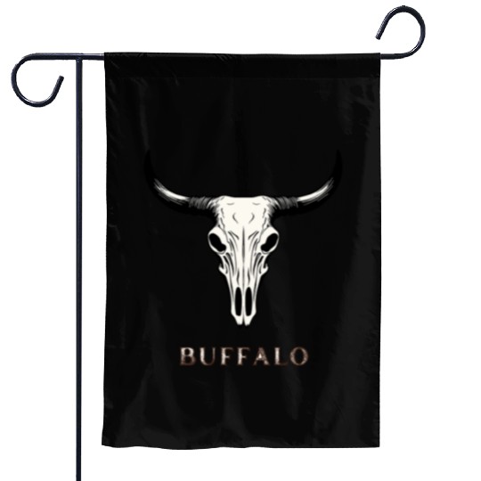 Buffalo Skull Art Garden Flags