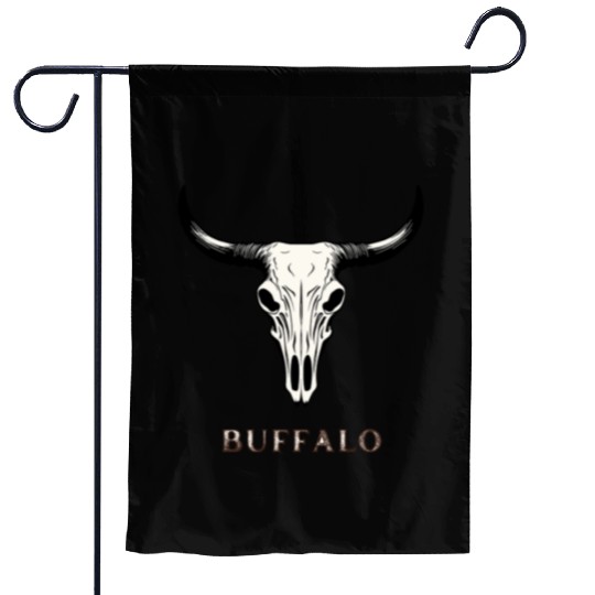 Buffalo Skull Art Garden Flags