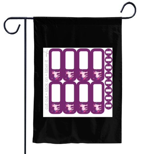 DIY School Sticker - Fantasy Unicorn Purple - 16 Garden Flags