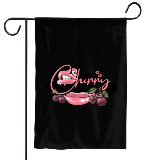 TWISTED CHERRY - Lips Logo (light pink/black) Garden Flags