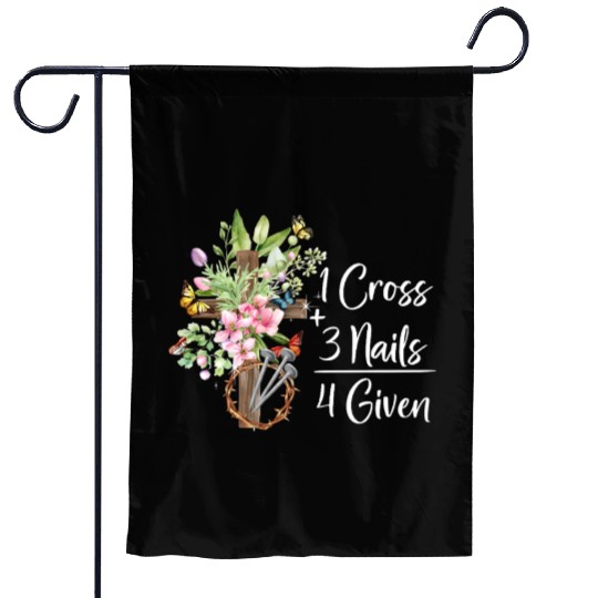 1 Cross 3 Nails 4 Given Christian He is Risen Garden Flags