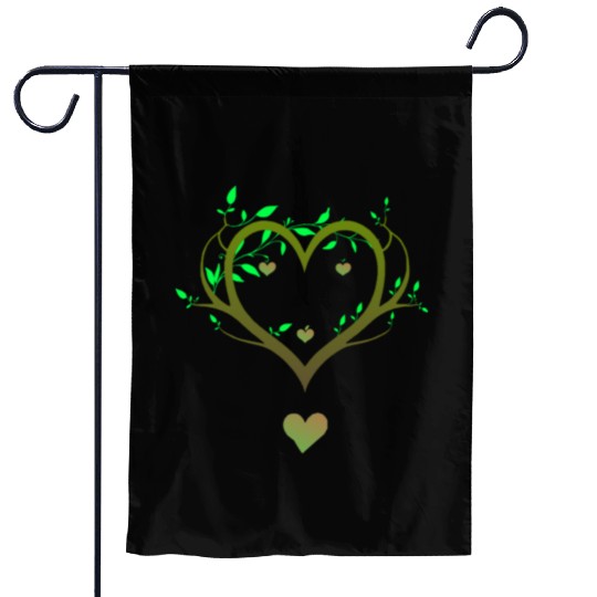 Nature Heart Tree | Green Love Botanical Art Garden Flags