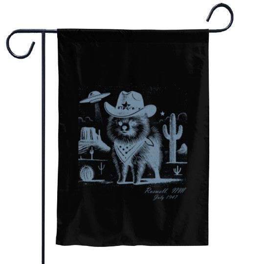 Roswell Cowboy Pomeranian – Alien Encounter Garden Flags